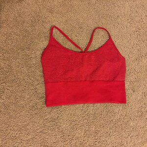 Sparkly red sports bra